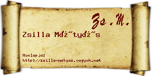 Zsilla Mátyás névjegykártya